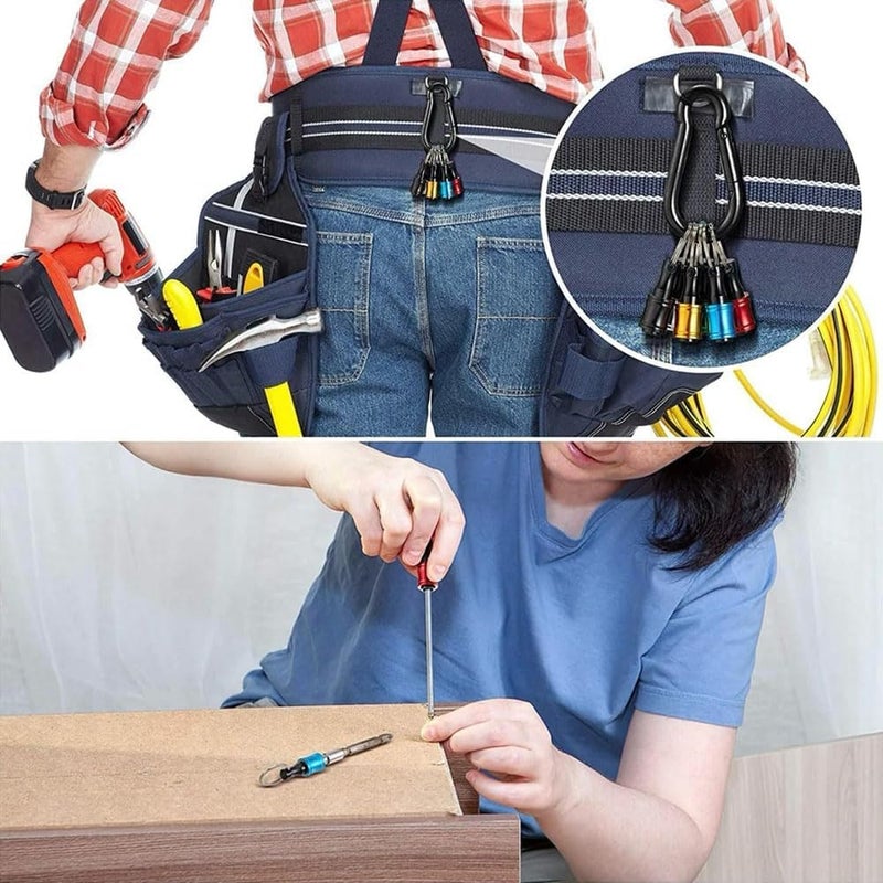 كيلا حامل رؤوس مفكات براغي سداسية الشكل مقاس 1/4 بوصة، قضيب تمديد، سلسلة مفاتيح، محول براغي، تغيير مثقاب، مفكات براغي يدوية، حامل رؤوس مثقاب محمول (6 قطع) - Image 5